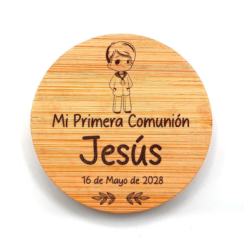 Espejo de Madera Para Comunión Personalizado Niño