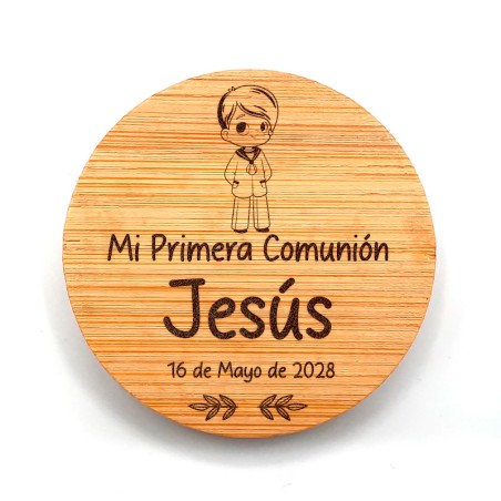 Espejo de Madera Para Comunión Personalizado Niño