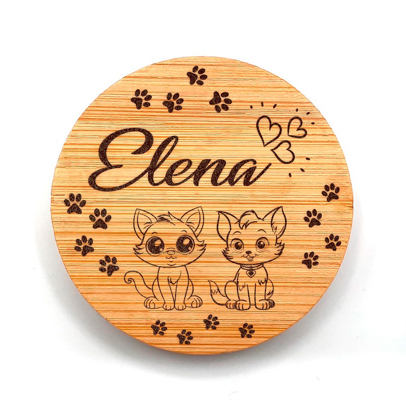 Espejo de Madera Personalizado Gatos