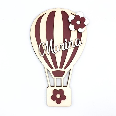 Letrero de madera personalizado niños globo