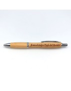 Bolígrafos de madera personalizados para regalo. Grabado laser.